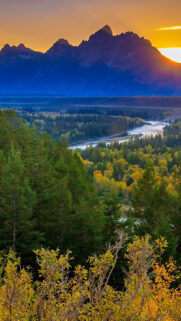Sunset, Mountains, Forest, Autumn Wallpapers Free Download