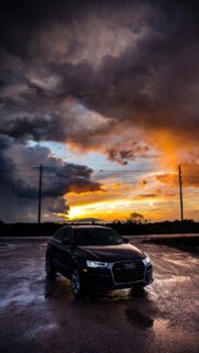 Audi Suv Sunset Background Wallpapers Free Download