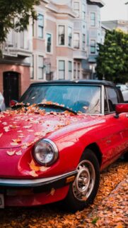 Auto Red Side View Autumn Foliage Wallpapers Free Download