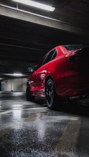 Car Red Wet Wallpapers Download for Phone