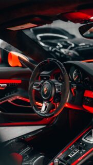 Porsche Steering Wheel Decor Background Wallpapers