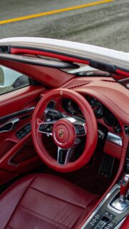 Porsche Steering Wheel Red Decor Background Wallpapers