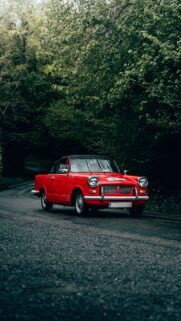 Red Retro Car Full HD Wallpapers Free Download