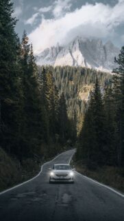 Sedan Car Road Mountains Wallpapers Download for Phone