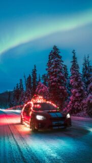 Subaru Sti Car Garlands Wallpapers Download for Mobile
