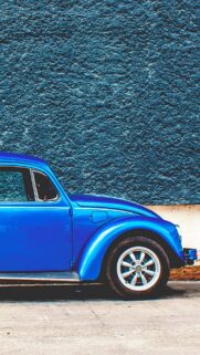 VW Beetle Retro Side View Blue Wallpapers Free Download