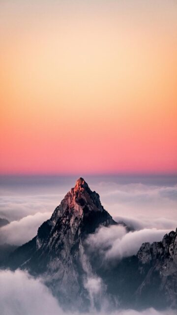 Swiss Alps Mountain Summit at Sunset