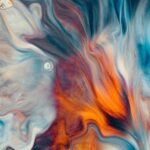 Abstract Blue Orange White Background Wallpaper