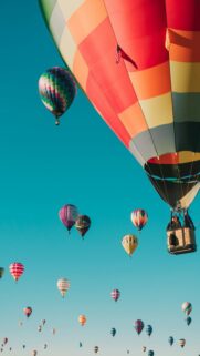 Breathtaking Hot Air Balloons Under Blue Sky