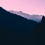Snowy Mountain Landscape at Sunset