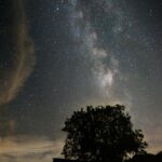 Milky Way Galaxy Over A Silhouetted Tree And Structure