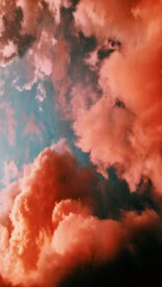 Orange Smoke on Blue Background