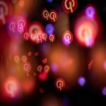 Pinterest Logos And Hearts Float In Abstract Bokeh Lights