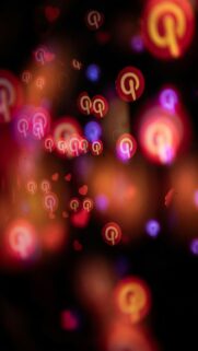 Pinterest Logos And Hearts Float In Abstract Bokeh Lights