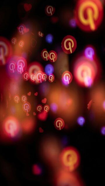 Pinterest Logos And Hearts Float In Abstract Bokeh Lights