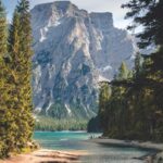 Serenene Landscape: White Mountain Near Body of Water