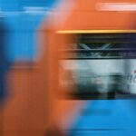 Blurred Tram Abstract Design Wallpaper