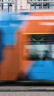 Blurred Tram Abstract Design Wallpaper
