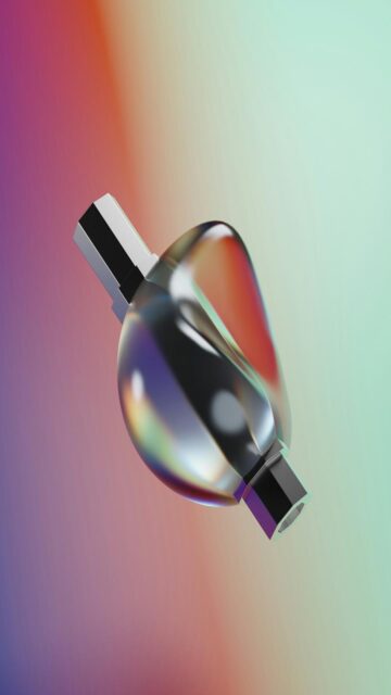 Close-Up of Glass Object with Blurry Background