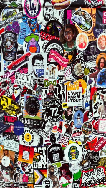 Vibrant Sticker Collage for Mobile Wallpaper