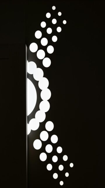 Minimal Dark Background with White Circles Wallpaper