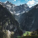 Lush Green Valley Amidst Majestic Mountains