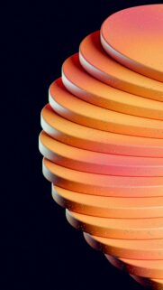 Vibrant Orange and Pink Discs on Black Background