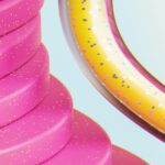Pink Discs Reflection Mobile Wallpaper