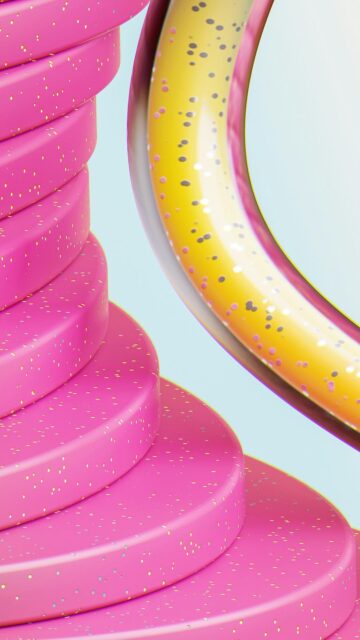 Pink Discs Reflection Mobile Wallpaper