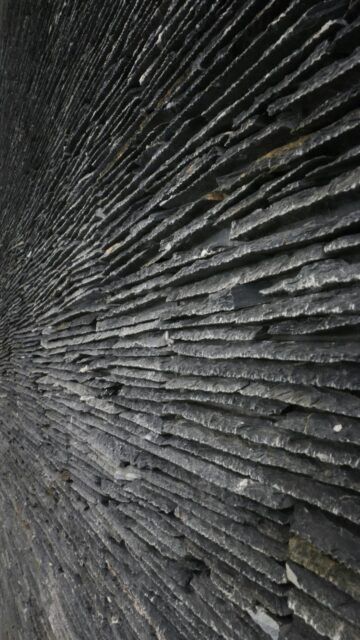 Dark Grey Slate Texture Wall Wallpaper