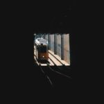 Budapest Tram Emerge From Dark Tunnel