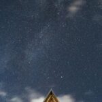 Starry Night Sky with Triangular Roof