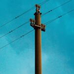 Blue Sky Utility Pole Wallpaper