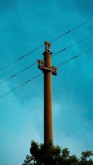 Blue Sky Utility Pole Wallpaper