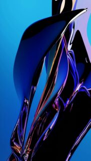 Abstract Blue And Black Metallic Shapes On Blue Background