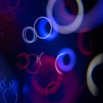 Abstract Bokeh Circles in Blue and Red Light