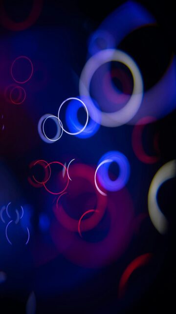 Abstract Bokeh Circles in Blue and Red Light