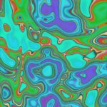 Abstract Colorful Swirling Patterns of Turquoise, Purple and Green