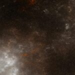 Abstract Dark Background with White and Orange Clouds