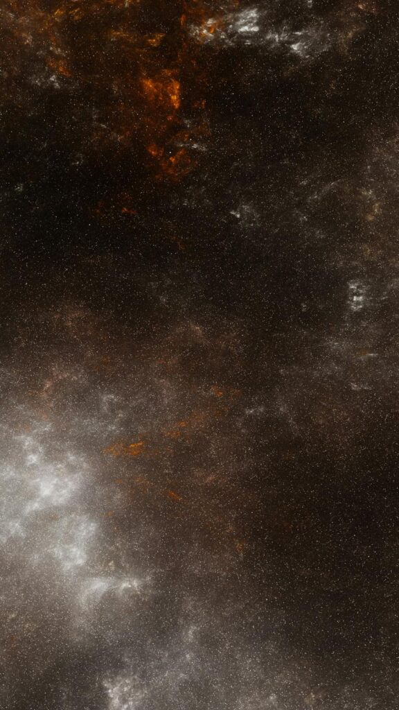 Abstract Dark Background with White and Orange Clouds