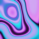Abstract Fluid Art with Pink and Teal Swirls