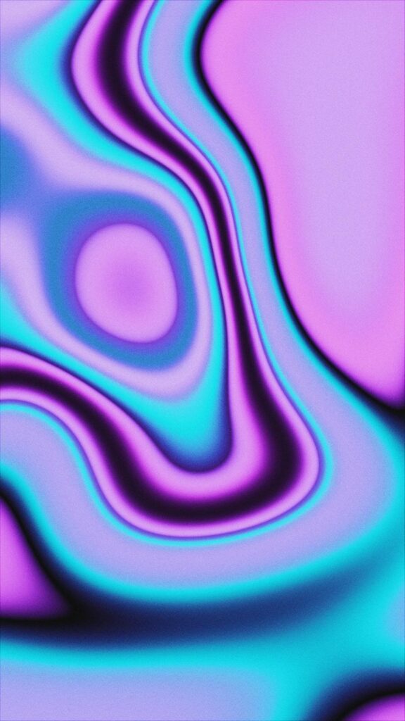 Abstract Fluid Art with Pink and Teal Swirls