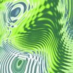 Abstract Green And White Wavy Patterns Wallpaper