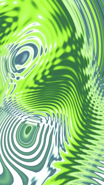 Abstract Green And White Wavy Patterns Wallpaper