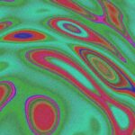 Vibrant Organic Pattern on Teal Background