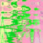 Abstract Pink And Green Pattern With Wavy Lines