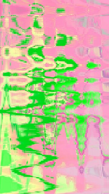 Abstract Pink And Green Pattern With Wavy Lines
