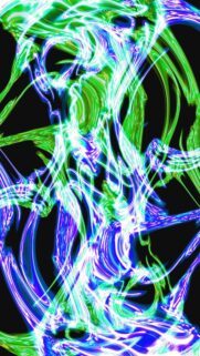 Ethereal Blue And Green Swirls On Black