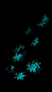 Teal Abstract Shapes on Black Background Wallpaper