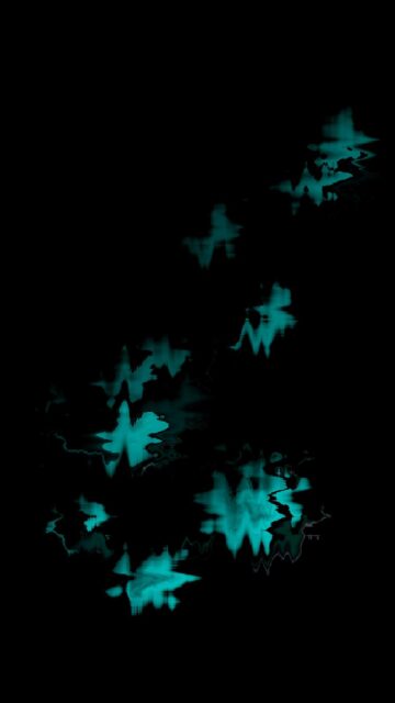 Teal Abstract Shapes on Black Background Wallpaper